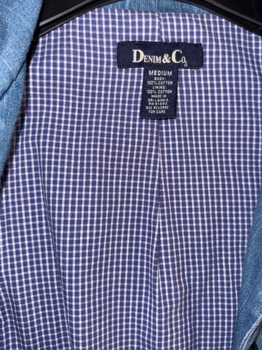 Denim & Co. Heavy Denim Jacket Vintage Med. Wash Pockets Lined 100% Cotton M - Picture 8 of 11
